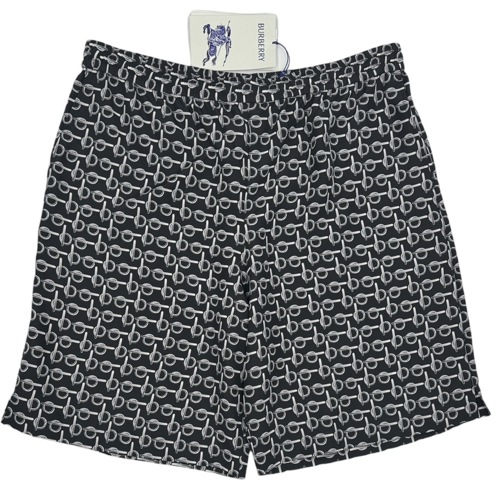 Burberry Men's B Closure Mulberry Silk Twill Shorts Size XL